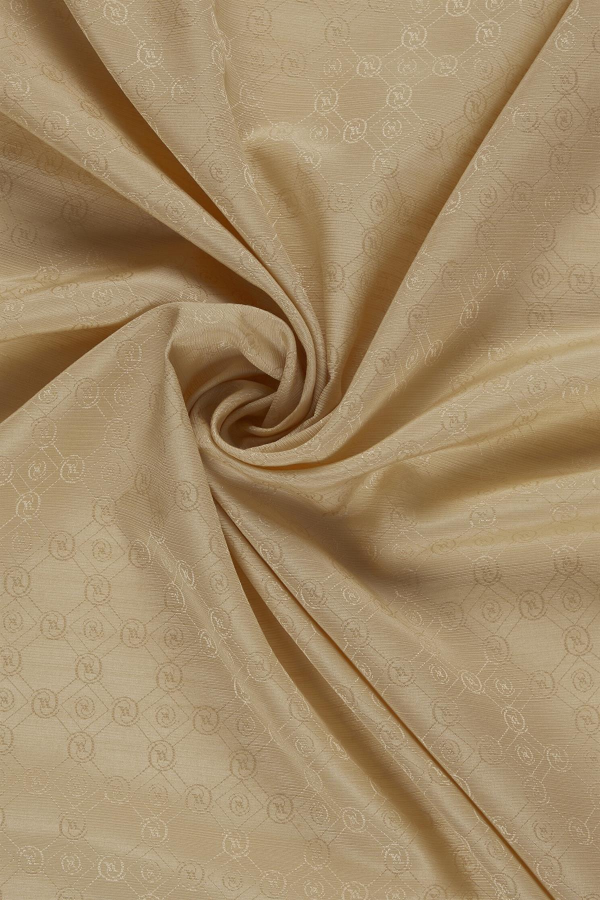 Vakko Pamuk İpek Monogram Şal 40752-Bej