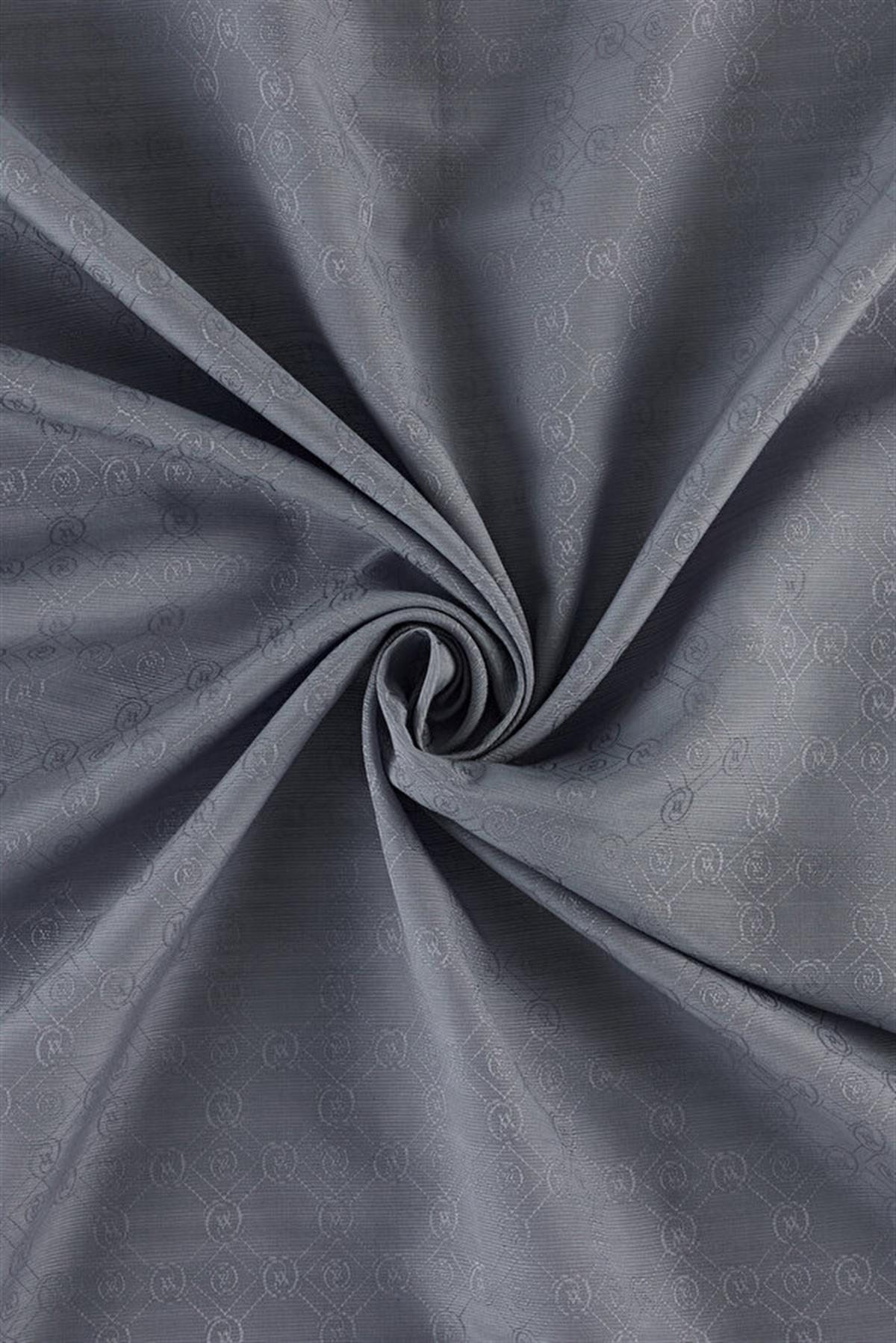 Vakko Pamuk İpek Monogram Şal 40752-Gri