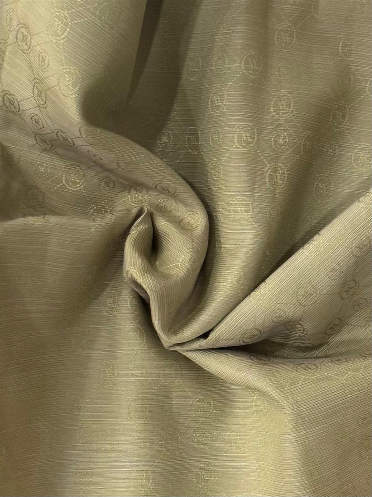 Vakko Pamuk İpek Monogram Şal 40752-Haki