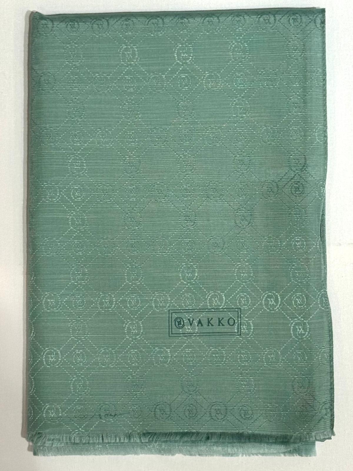 Vakko Pamuk İpek Monogram Şal 40752-Mint