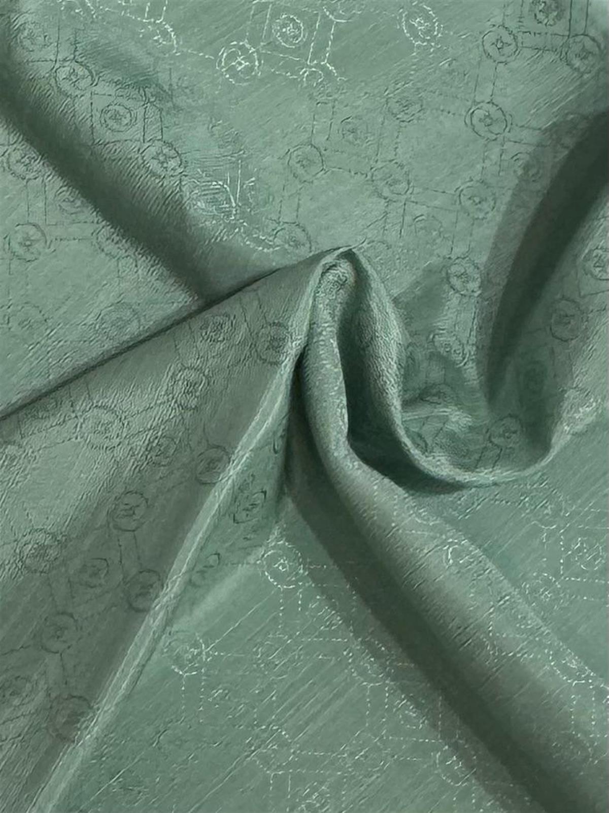 Vakko Pamuk İpek Monogram Şal 40752-Mint