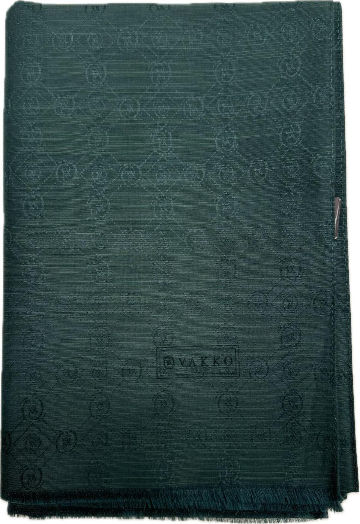 Vakko Pamuk İpek Monogram Şal 40752-Nefti