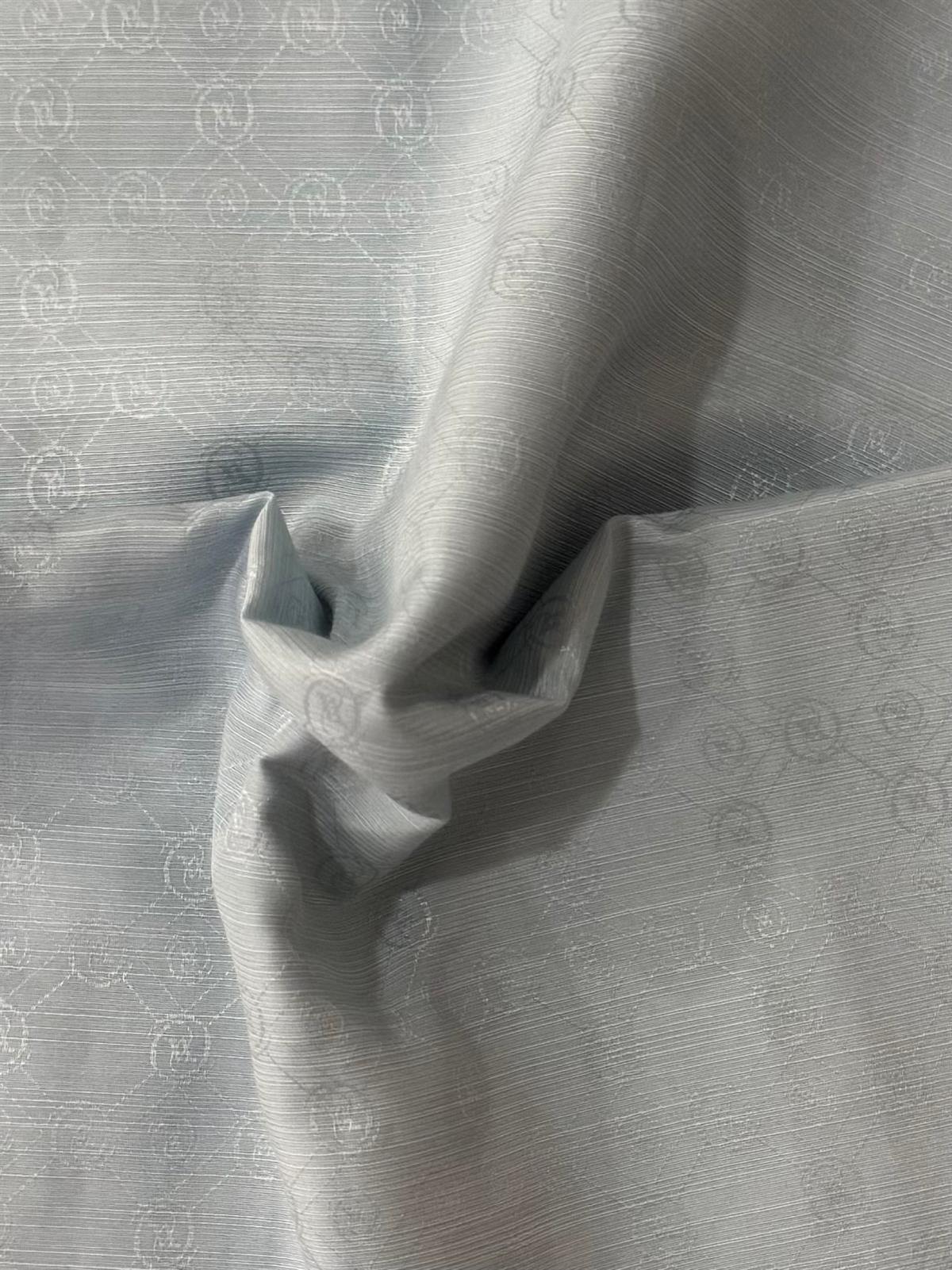 Vakko Pamuk İpek Monogram Şal 40752-Su Yeşili