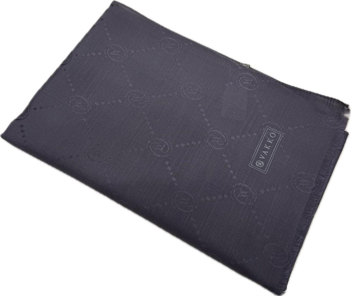 Vakko Pamuk İpek Monogram Şal 40753-Antrasit