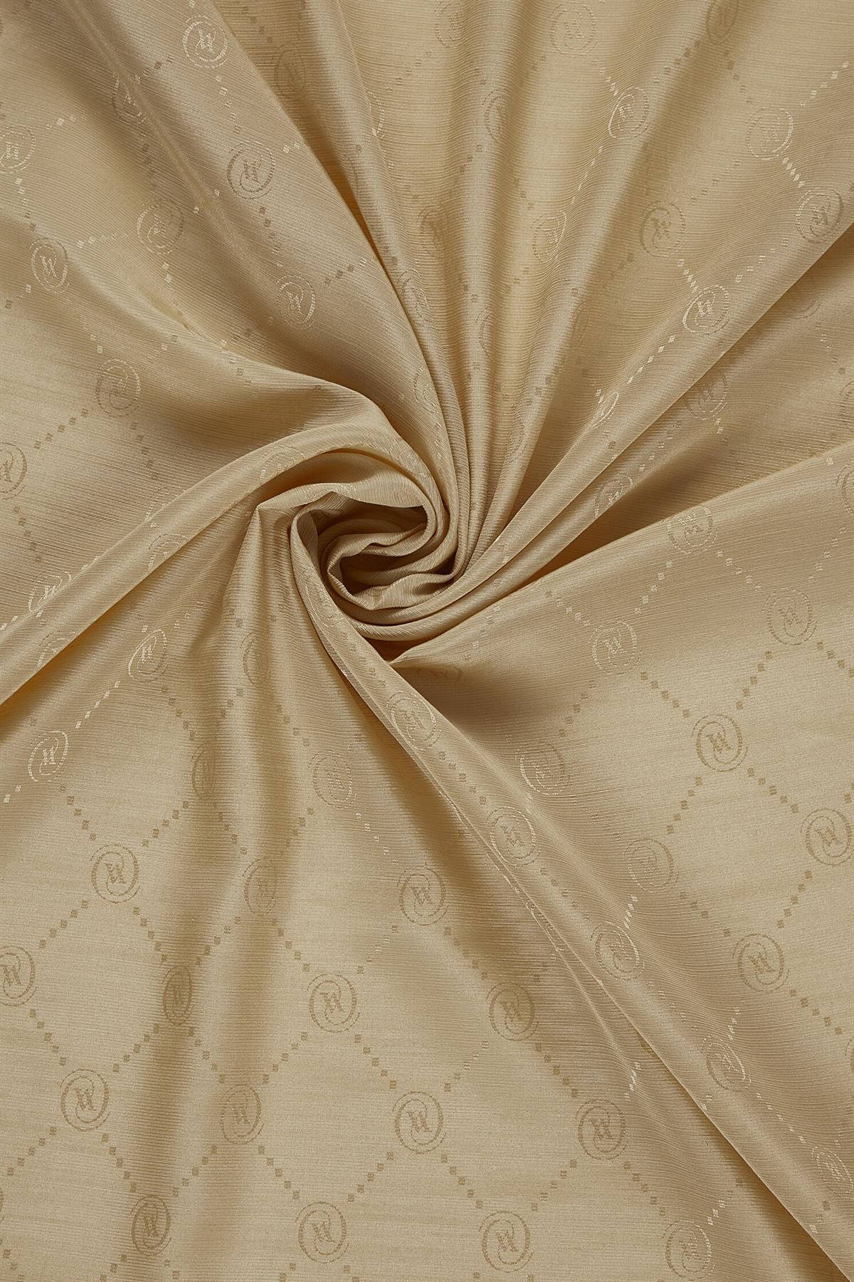 Vakko Pamuk İpek Monogram Şal 40753-Bej