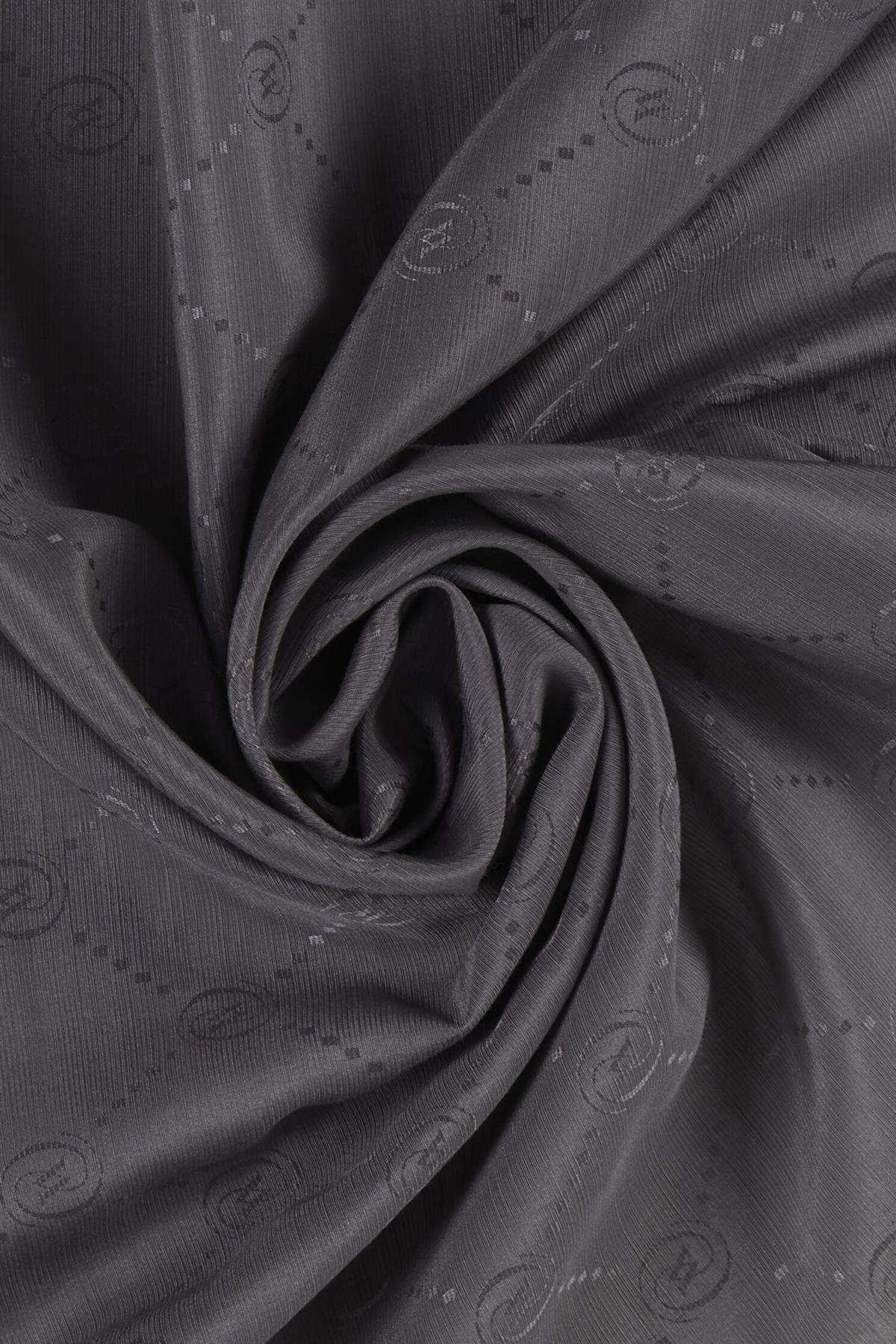 Vakko Pamuk İpek Monogram Şal 40753-Gri