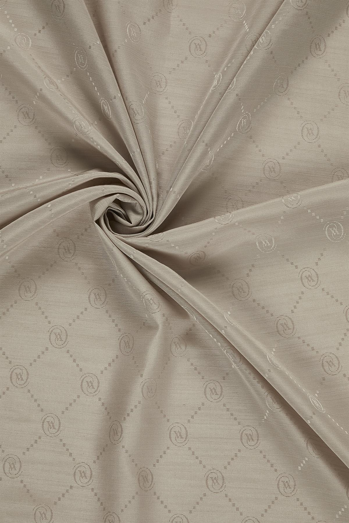Vakko Pamuk İpek Monogram Şal 40753-Vizon