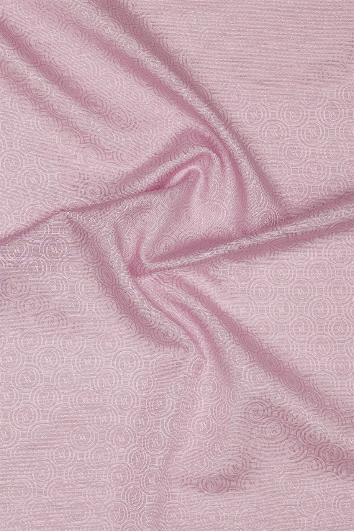 Vakko Pamuk İpek Monogram Şal 41302-Açık Lila