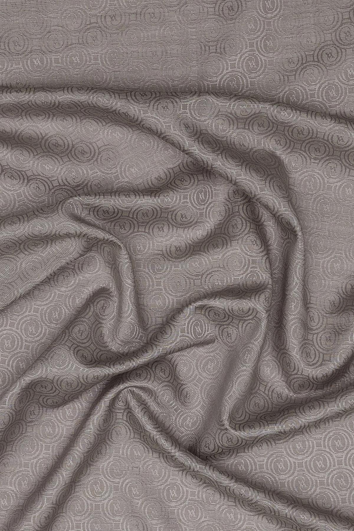 Vakko Pamuk İpek Monogram Şal 41302-Gri