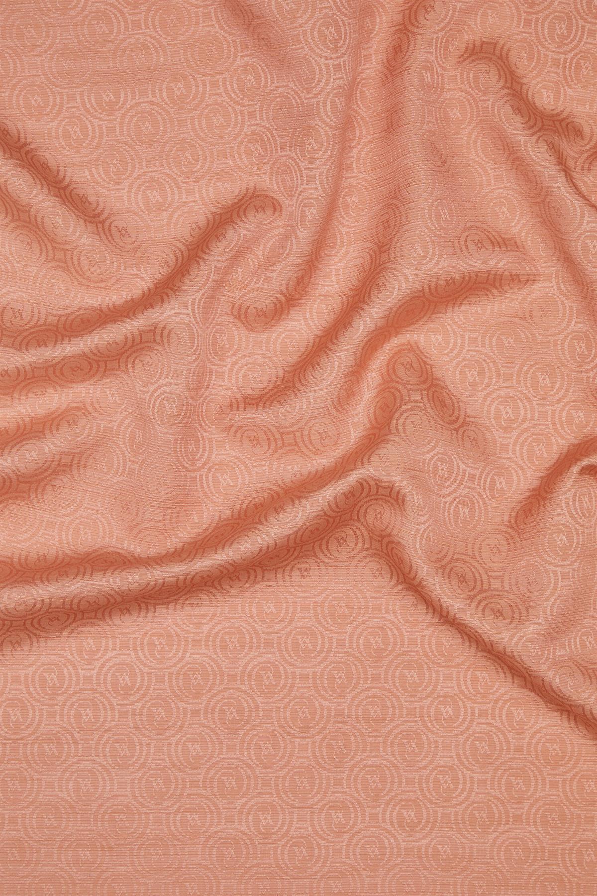 Vakko Pamuk İpek Monogram Şal 41302-Gül Kurusu