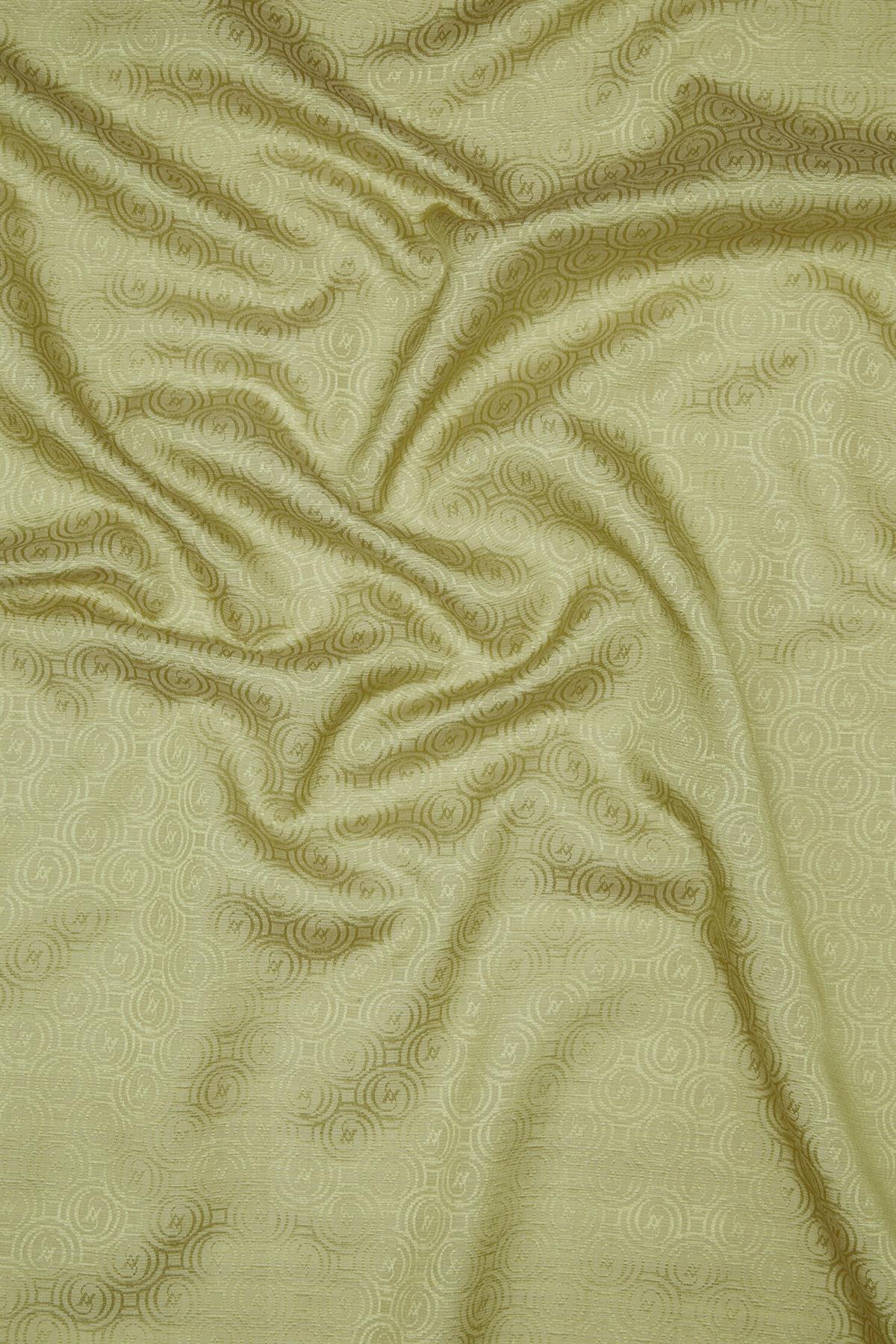 Vakko Pamuk İpek Monogram Şal 41302-Haki