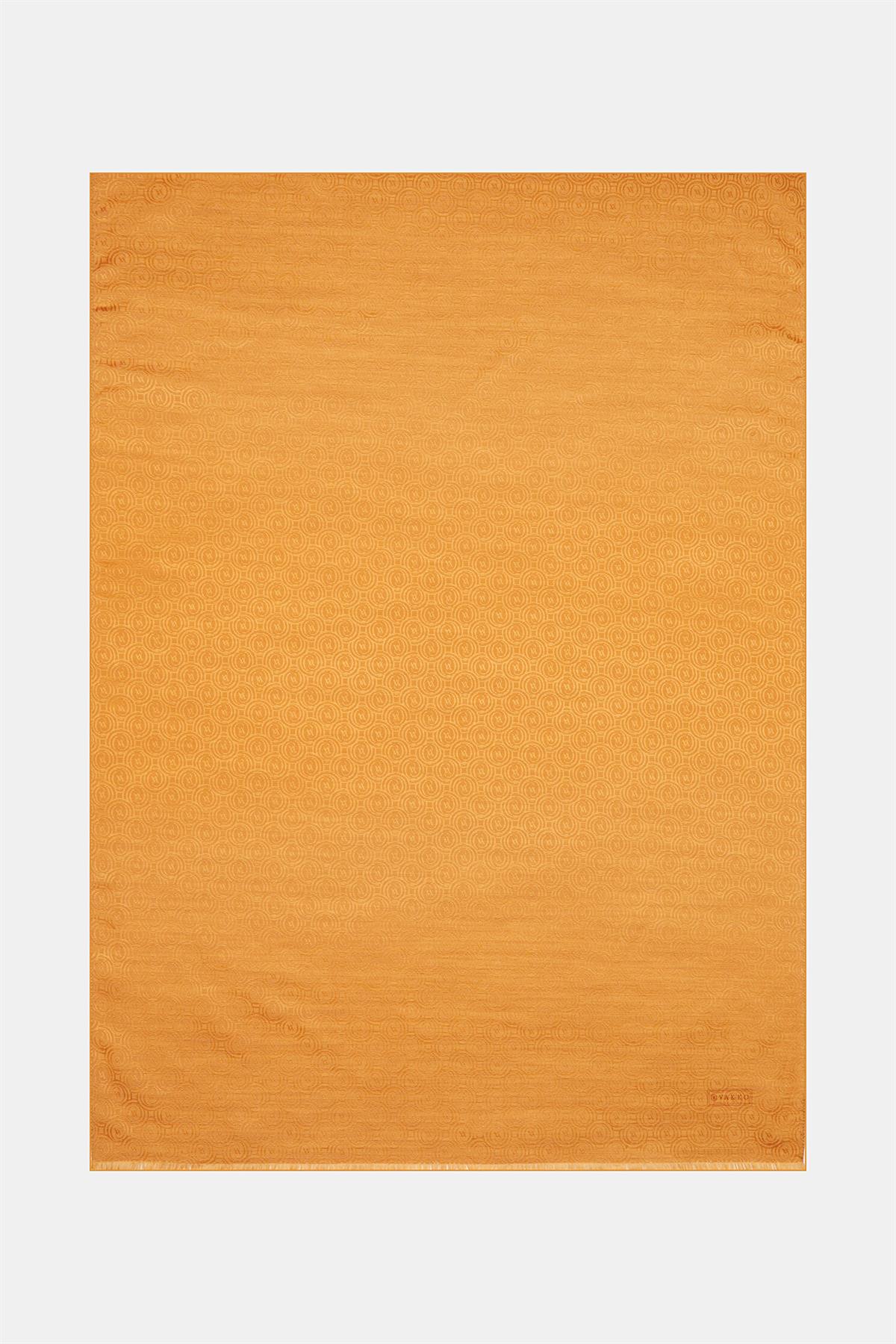 Vakko Pamuk İpek Monogram Şal 41302-Tarçın