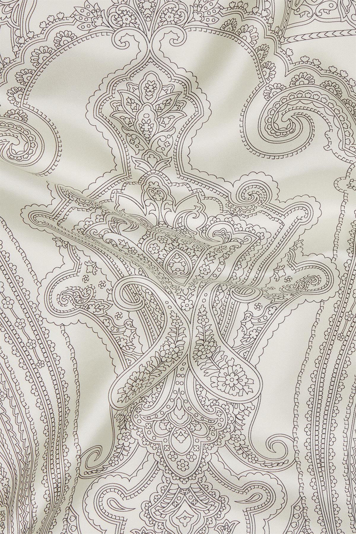 Vakko Şal Desenli Tivil İpek Eşarp 41349-Antrasit