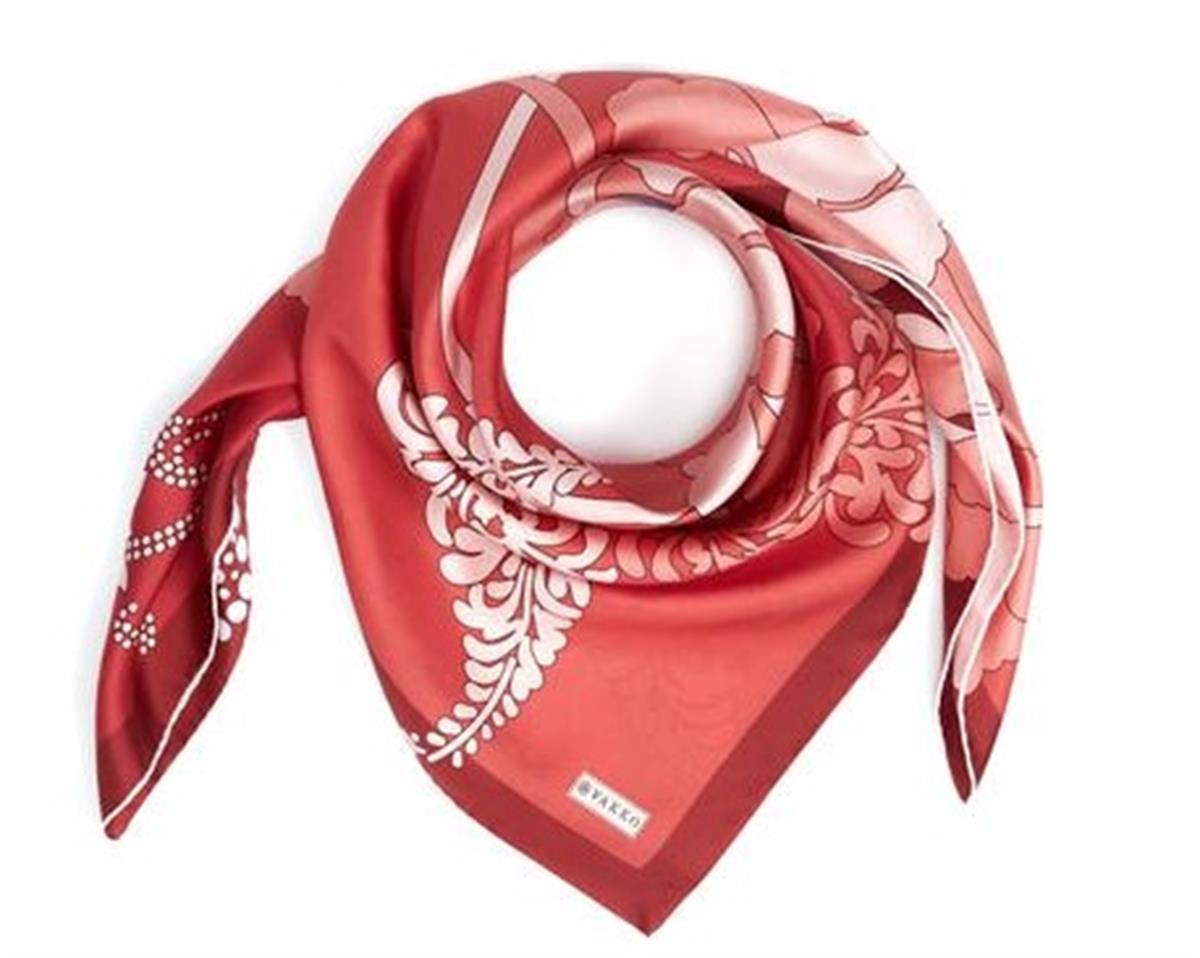 Vakko Tivil İpek Eşarp 300089363001-Kırmızı