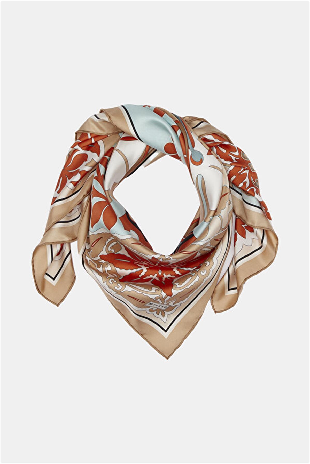 Vakko Tivil İpek Eşarp 41032-Bej