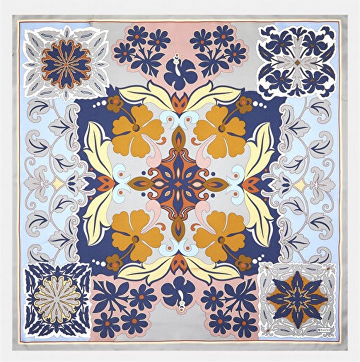 Vakko Tivil İpek Eşarp 41032-Gümüş