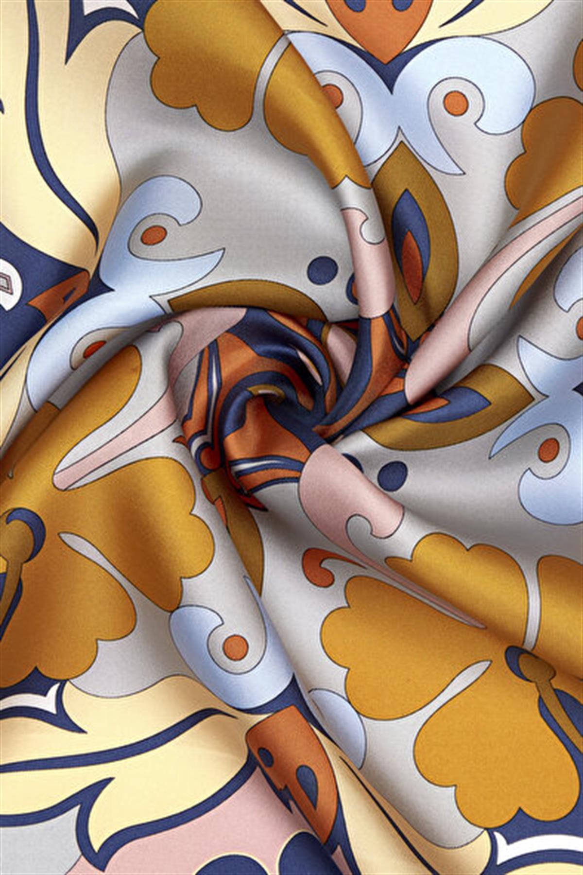 Vakko Tivil İpek Eşarp 41032-Gümüş