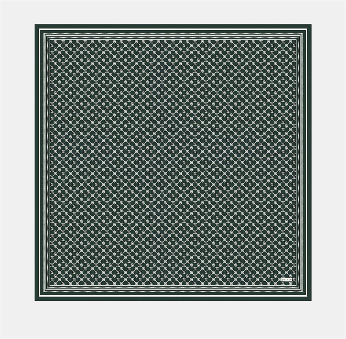 Vakko Tivil İpek Monogram Eşarp 37144-Nefti