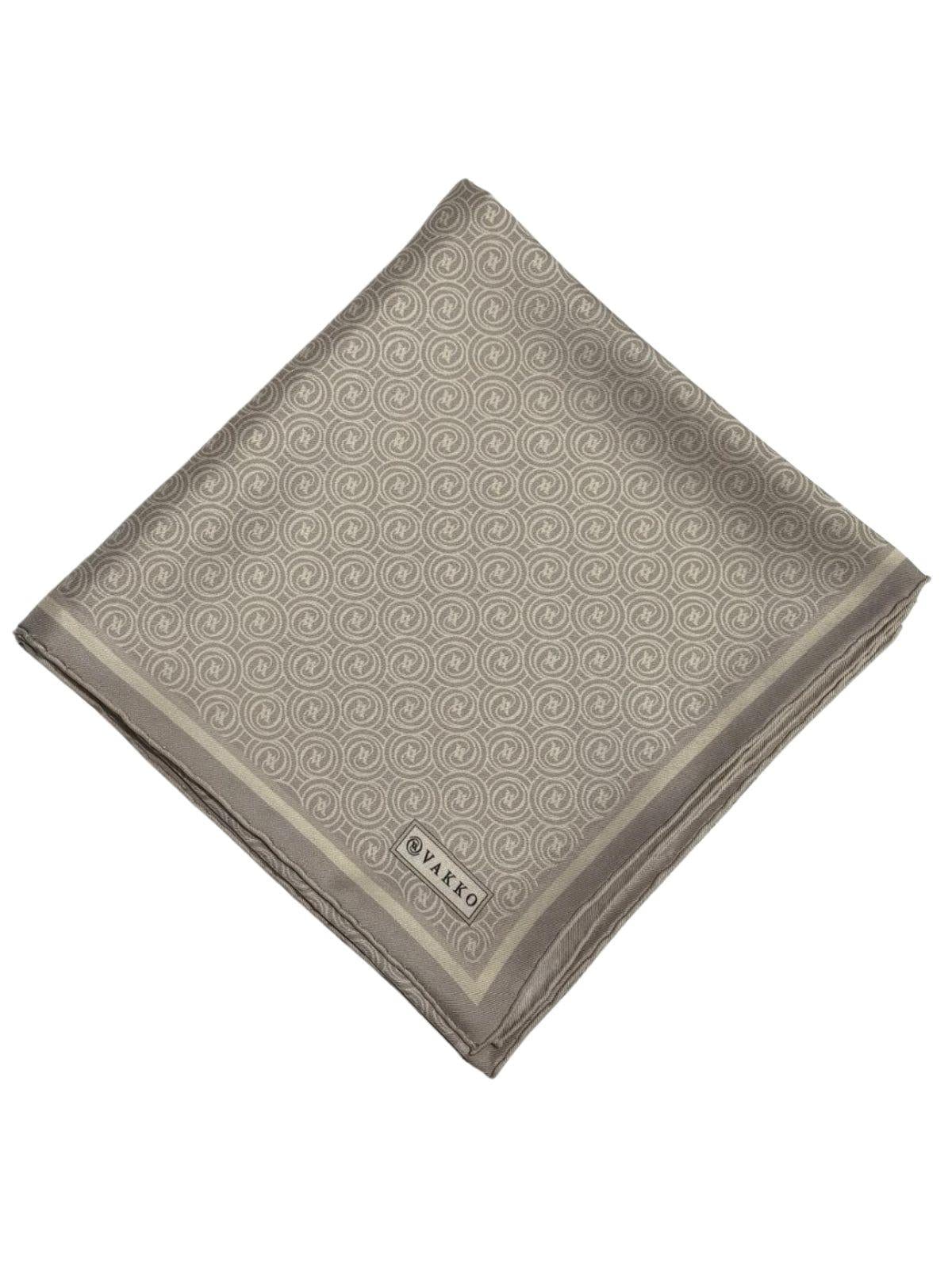 Vakko Tivil Monogram İpek Eşarp 41408-Vizon