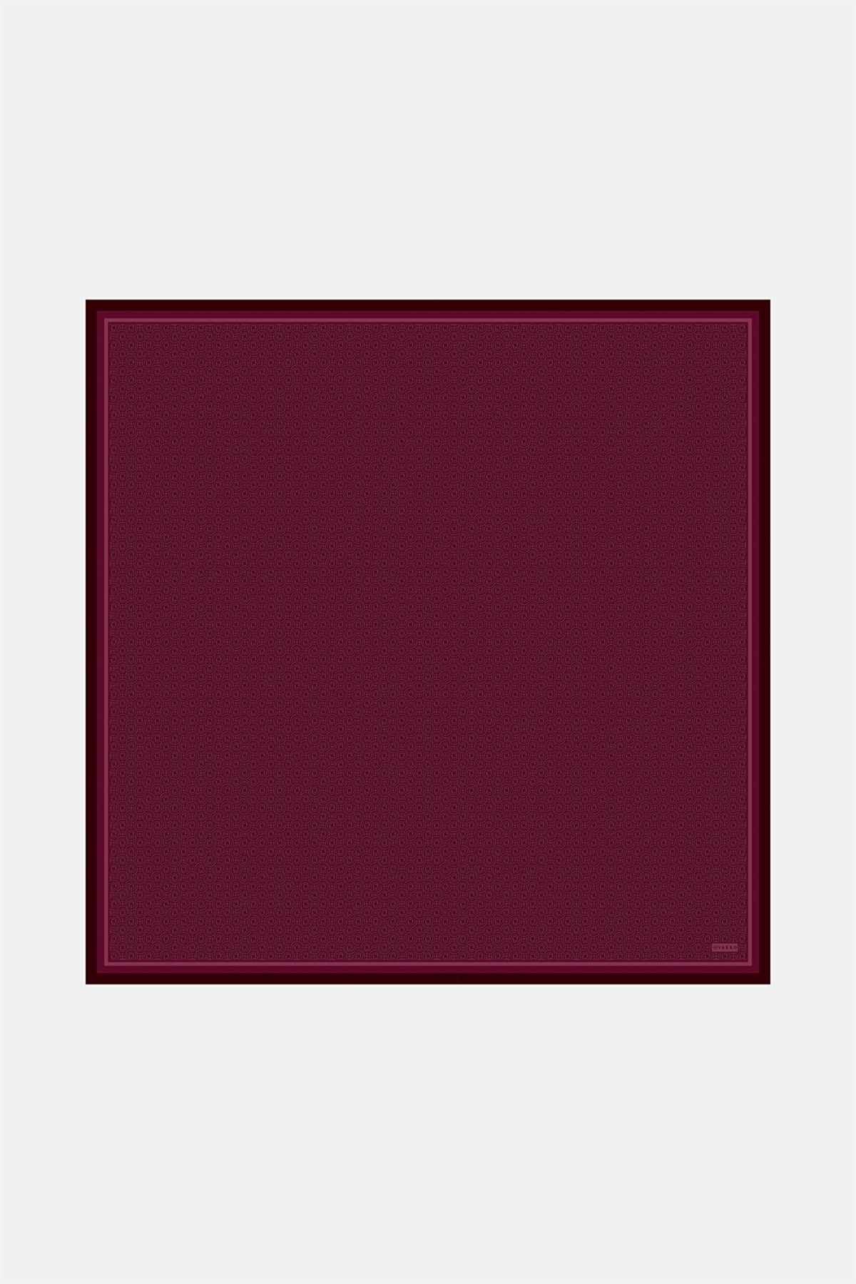 Vakko Tivil Monogram İpek Eşarp 41408-Bordo