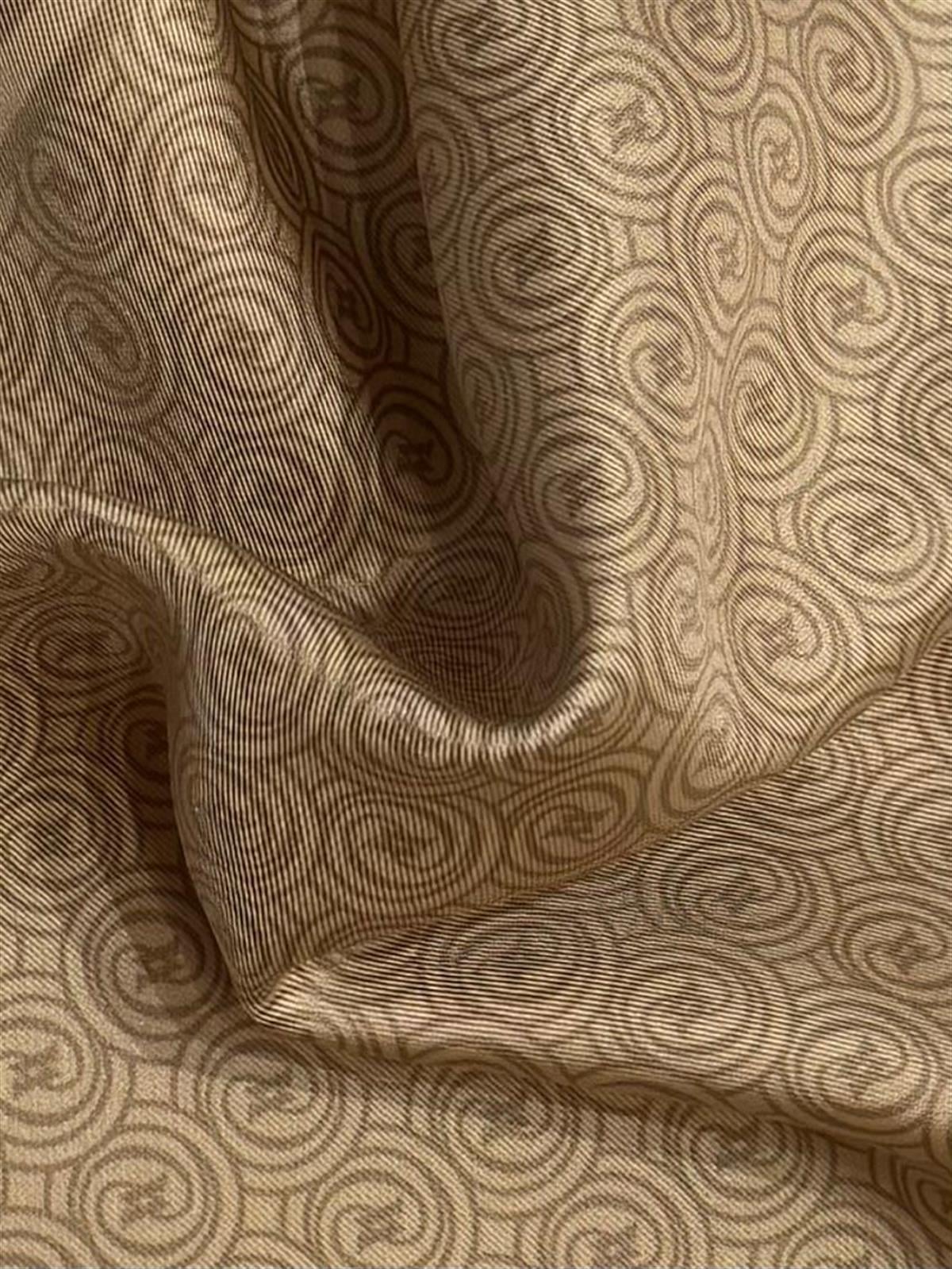 Vakko Tivil Monogram İpek Eşarp 41408-Bej