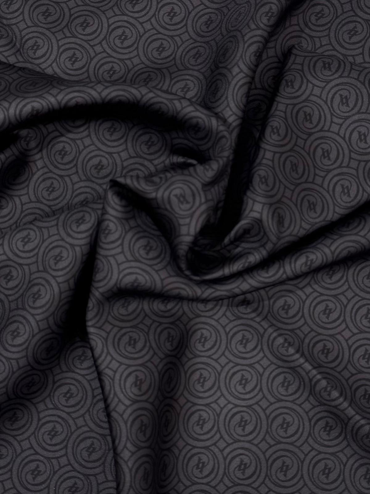 Vakko Tivil Monogram İpek Eşarp 41408-Siyah