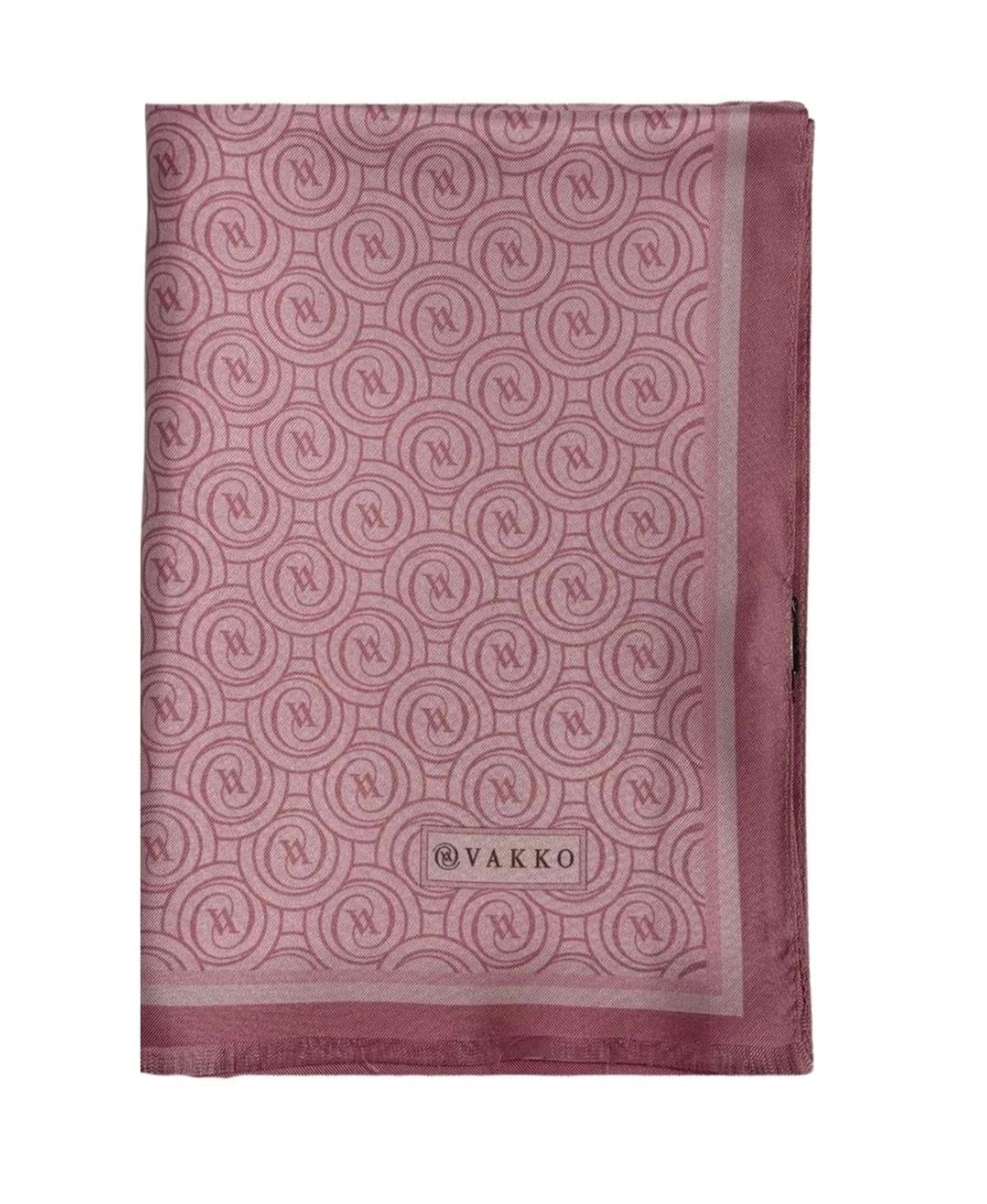 Vakko Tivil Monogram İpek Şal 41407-Açık Pembe