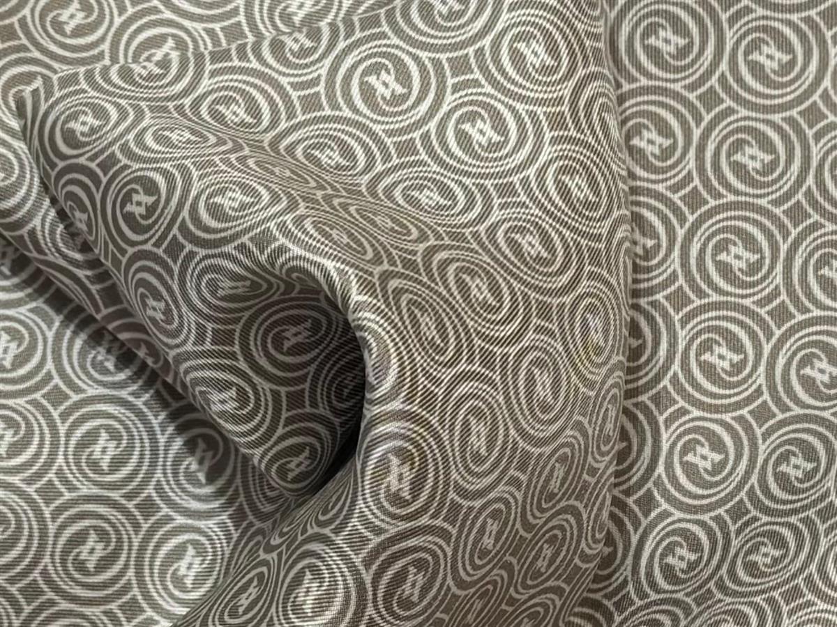 Vakko Tivil Monogram İpek Şal 41407-Koyu Bej Ekru