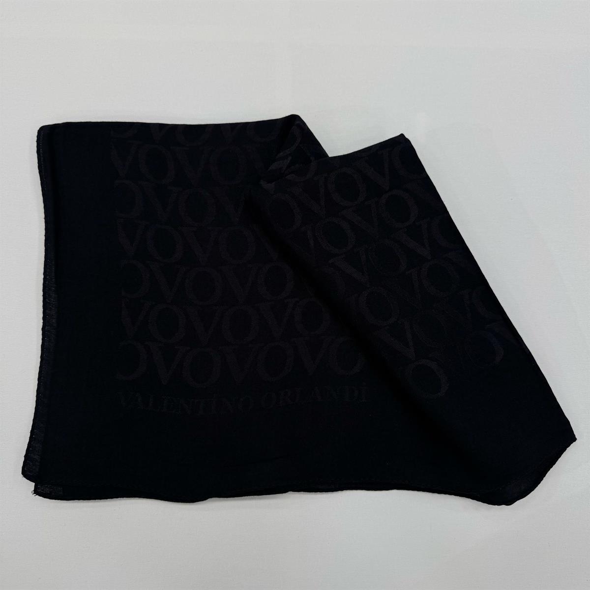 Valentino Orlandi Jakarlı Monogram Şal  27042025-Siyah