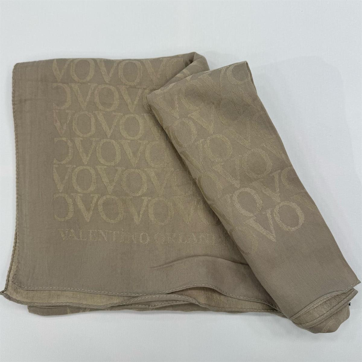 Valentino Orlandi Jakarlı Monogram Şal  27042025-Vizon