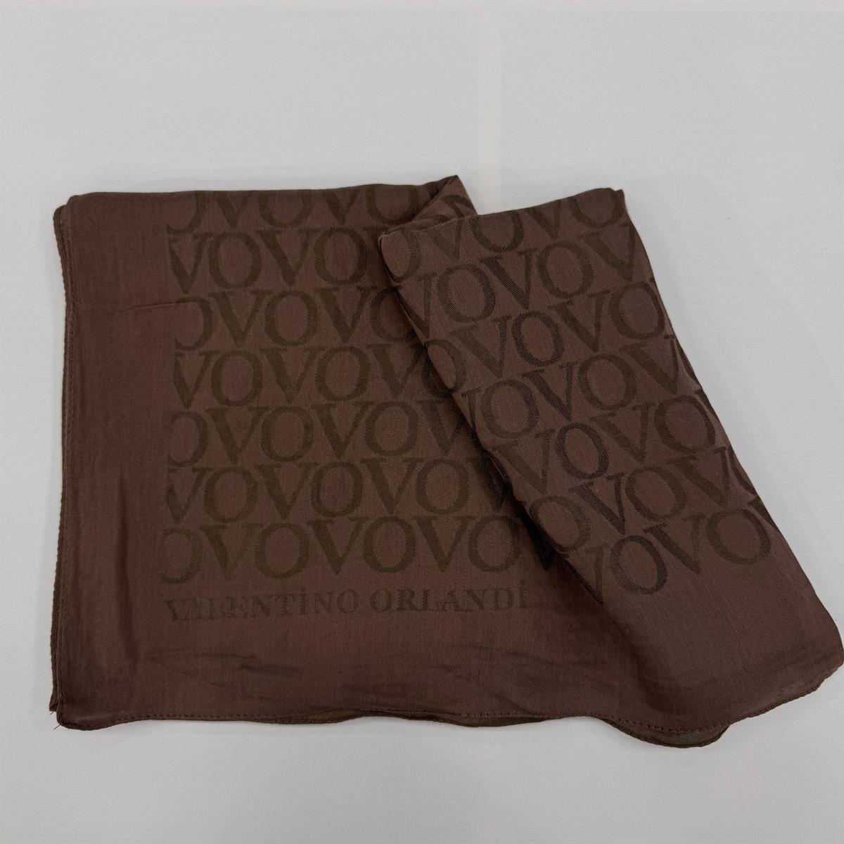 Valentino Orlandi Jakarlı Monogram Şal  27042025-Yeni Kahve