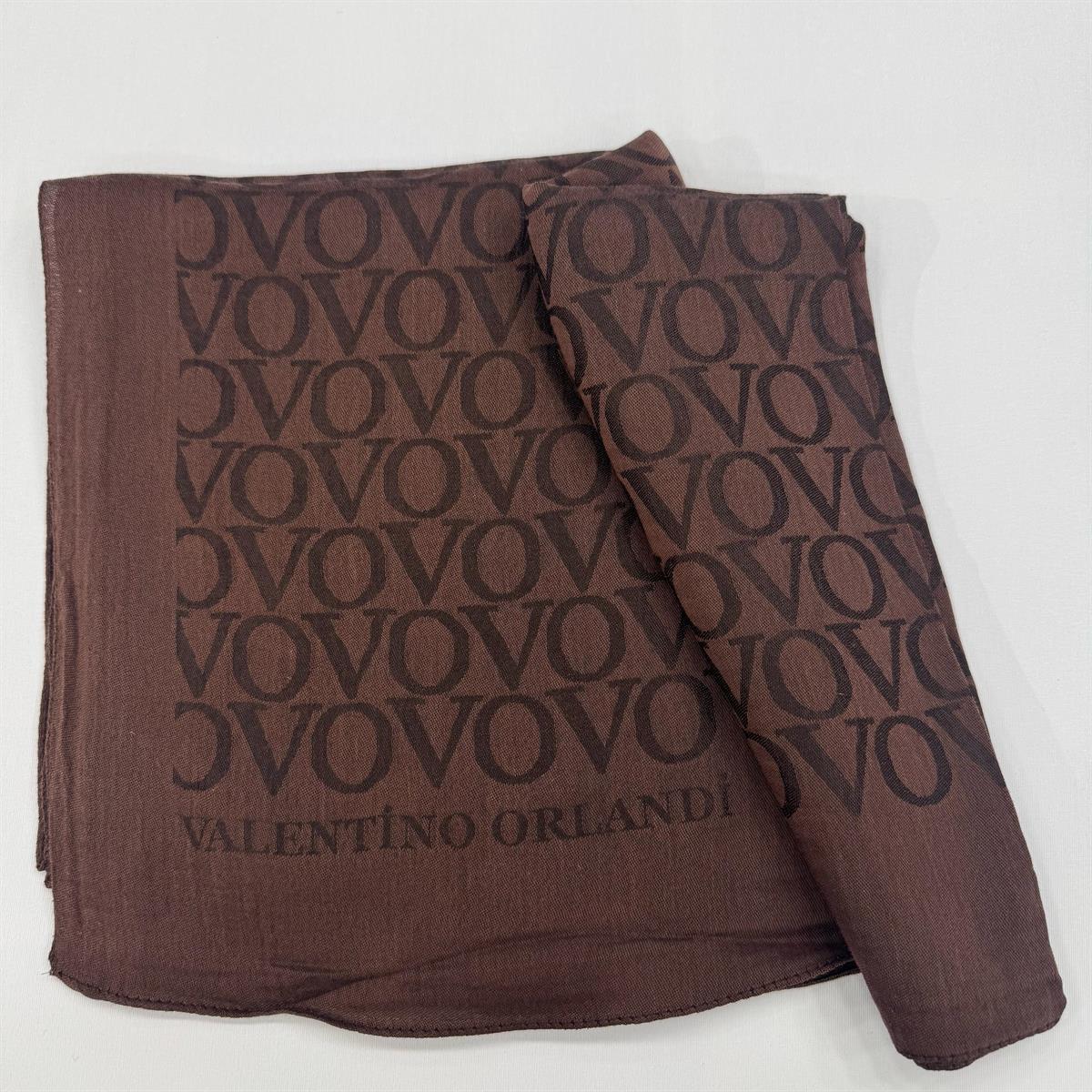 Valentino Orlandi Jakarlı Monogram Şal  27042025-Kahverengi