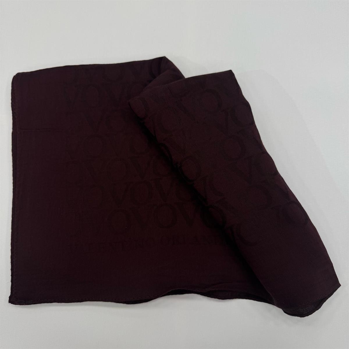 Valentino Orlandi Jakarlı Monogram Şal  27042025-Bordo