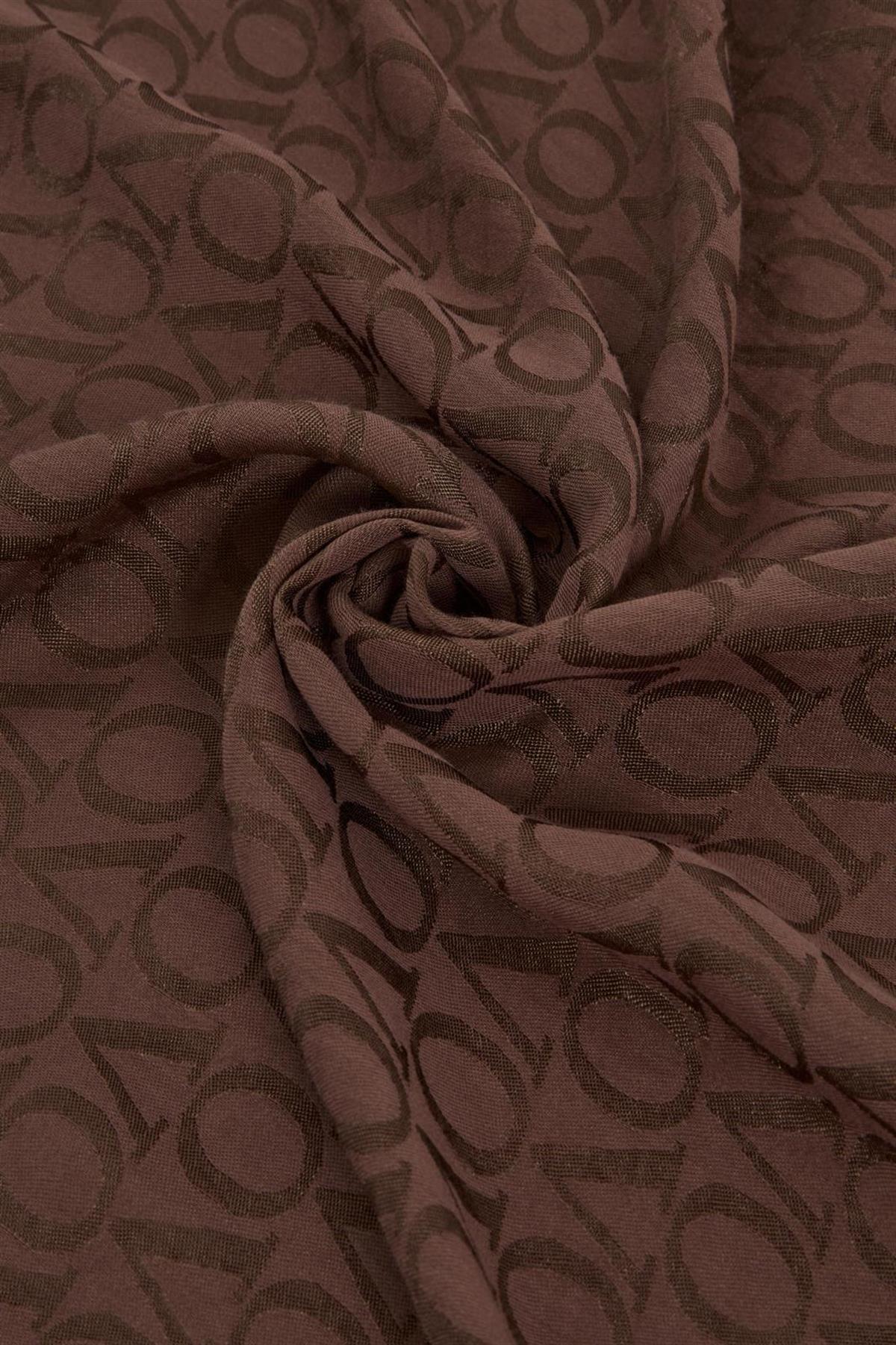 Valentino Orlandi Jakarlı Monogram Şal  27042025-Yeni Kahve