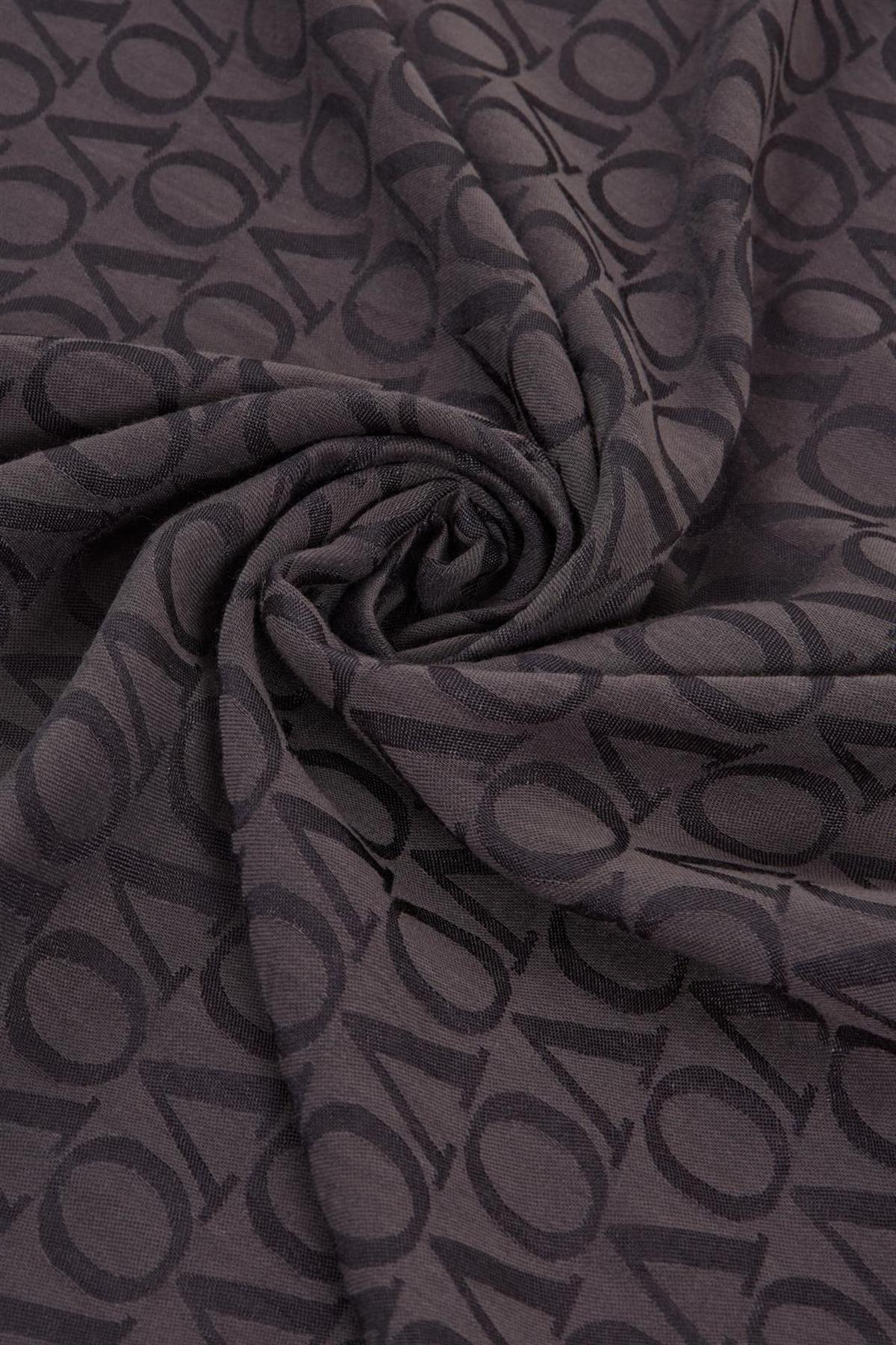 Valentino Orlandi Jakarlı Monogram Şal  27042025-Füme