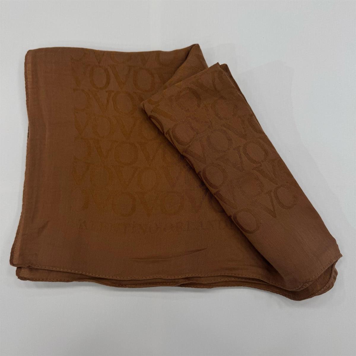 Valentino Orlandi Jakarlı Monogram Şal  27042025-Çikolata