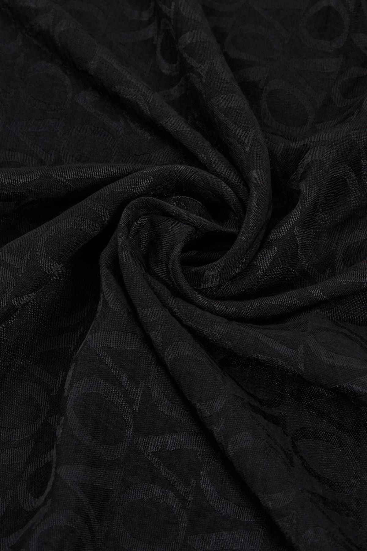 Valentino Orlandi Jakarlı Monogram Şal  27042025-Siyah