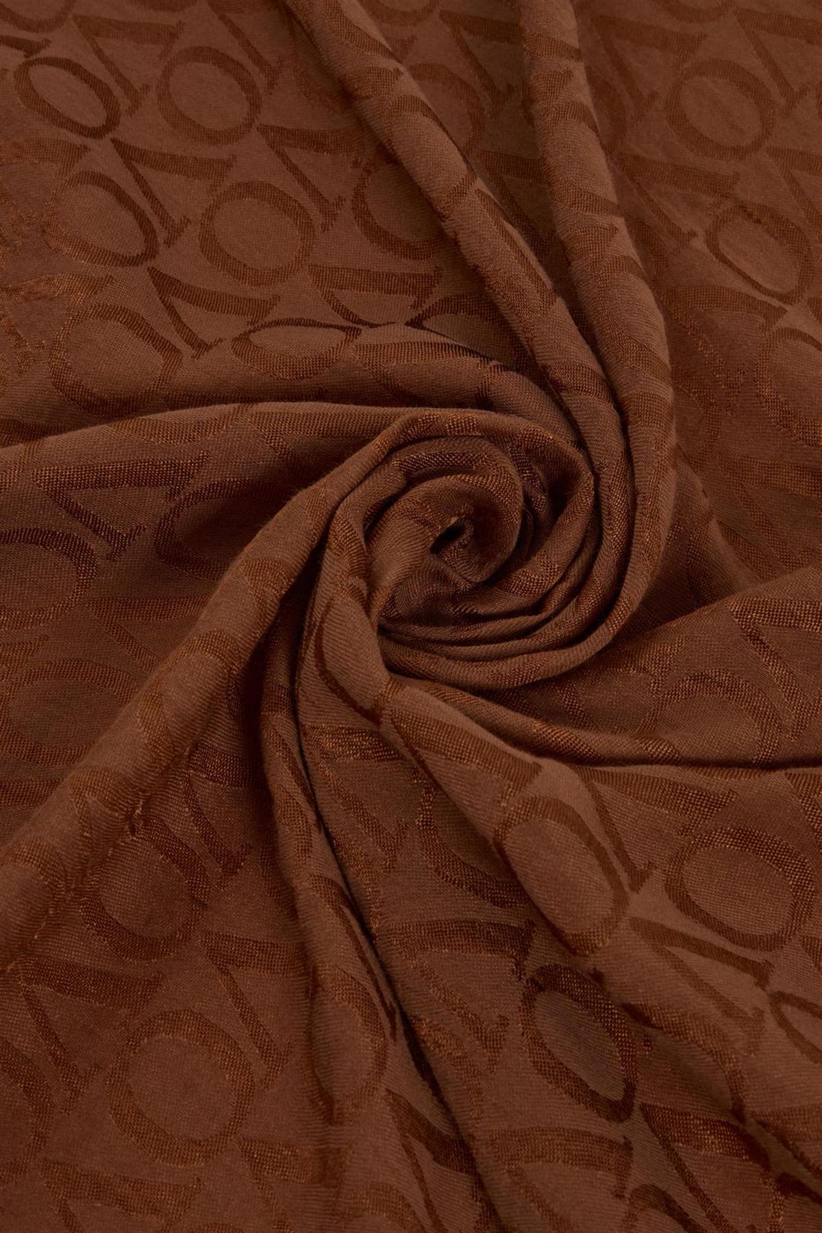 Valentino Orlandi Jakarlı Monogram Şal  27042025-Çikolata