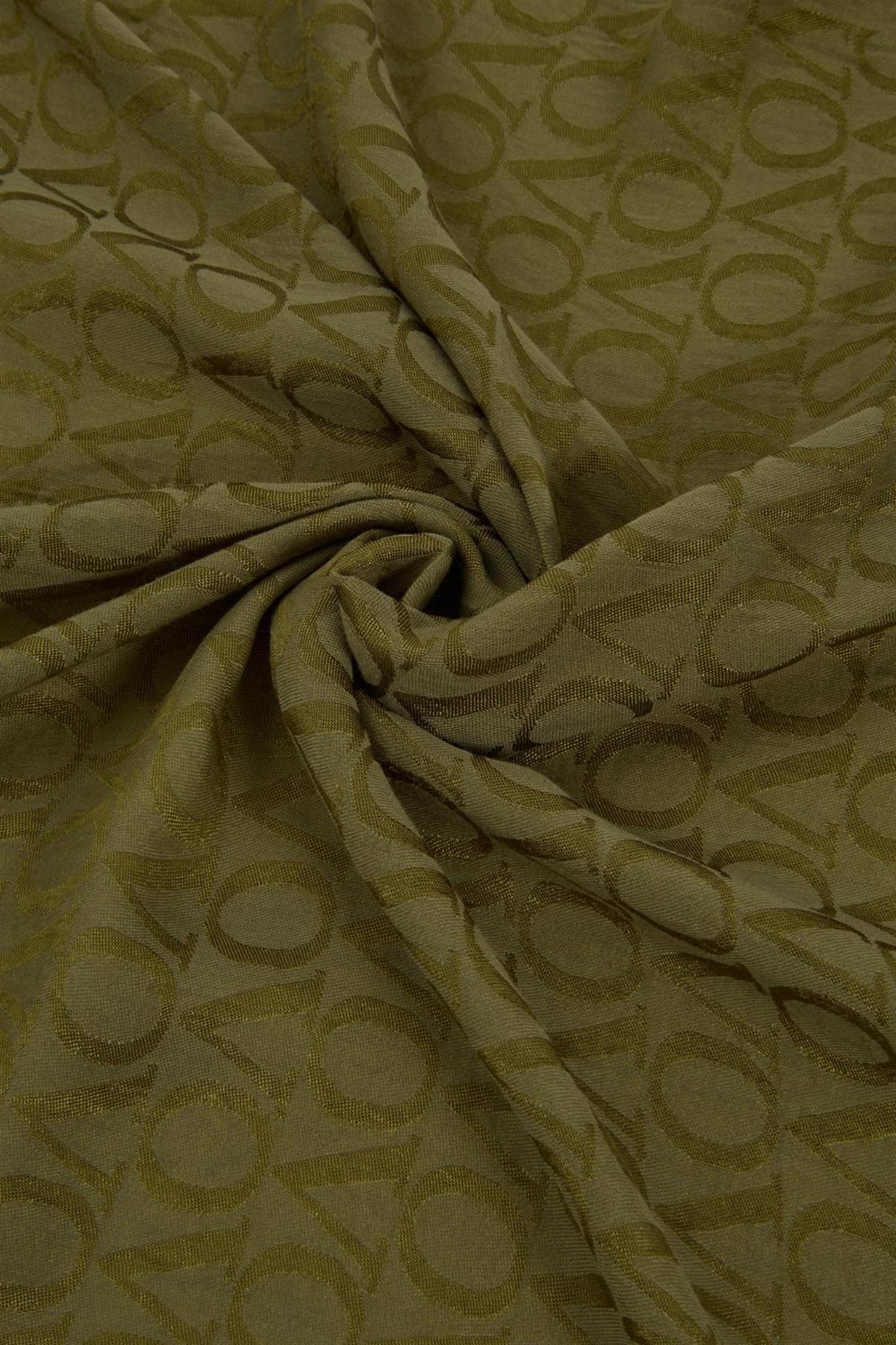 Valentino Orlandi Jakarlı Monogram Şal  27042025-Haki Yeşili