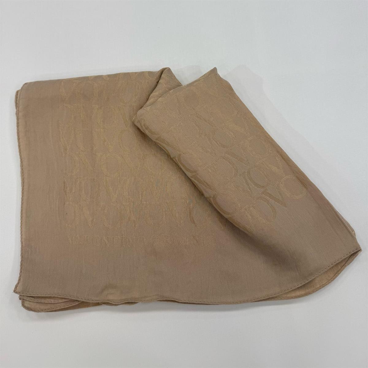 Valentino Orlandi Jakarlı Monogram Şal  27042025-Sütlü Kahve