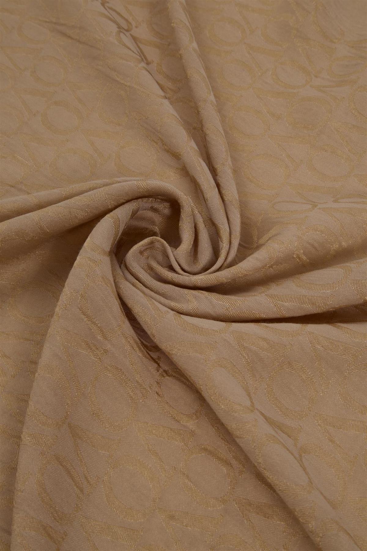 Valentino Orlandi Jakarlı Monogram Şal  27042025-Sütlü Kahve
