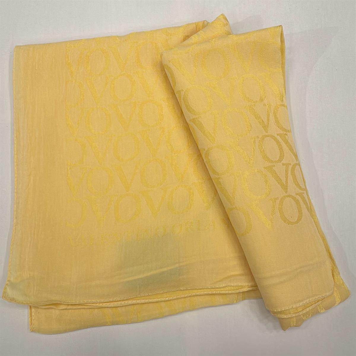 Valentino Orlandi Jakarlı Monogram Şal  27042025-Sarı
