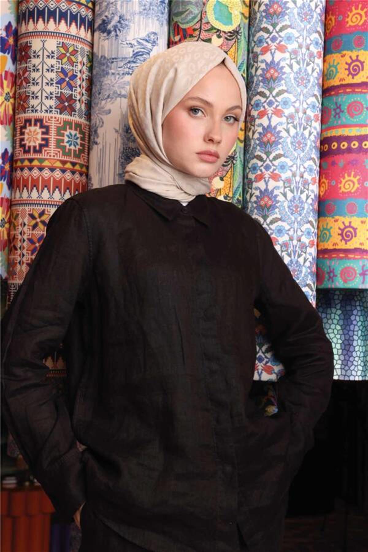 Valor Scarf Leopar Desen Şal 2657-Fildişi