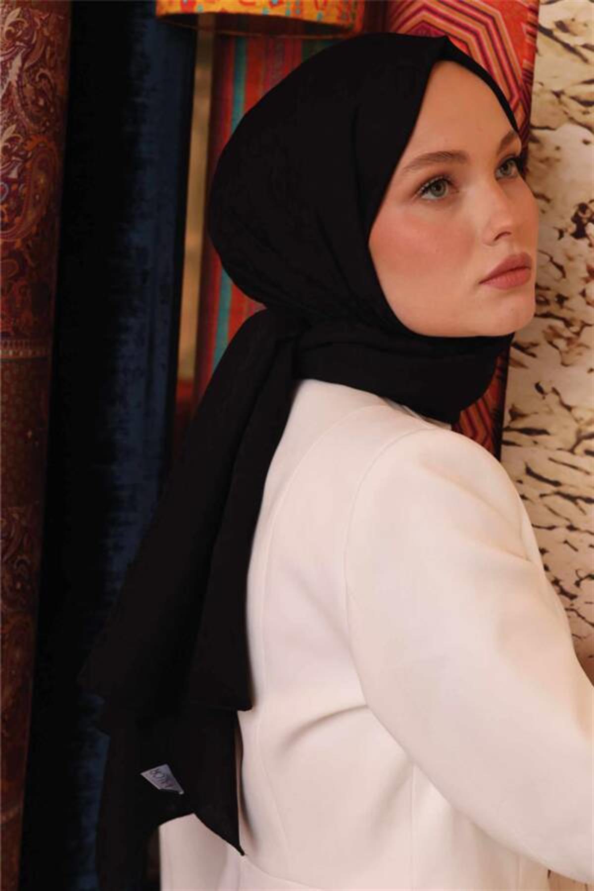 Valor Scarf Leopar Desen Şal 2657-Siyah