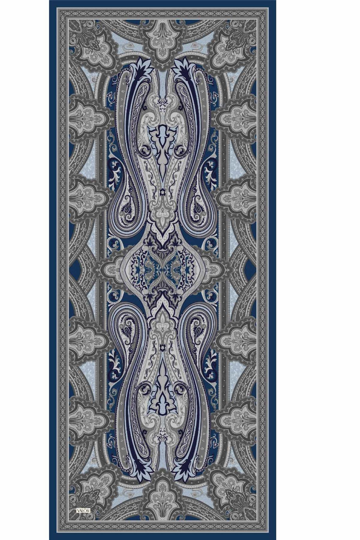 Valor Scarf Vintage Breeze Retro Desen Şal 2524-Okyanus