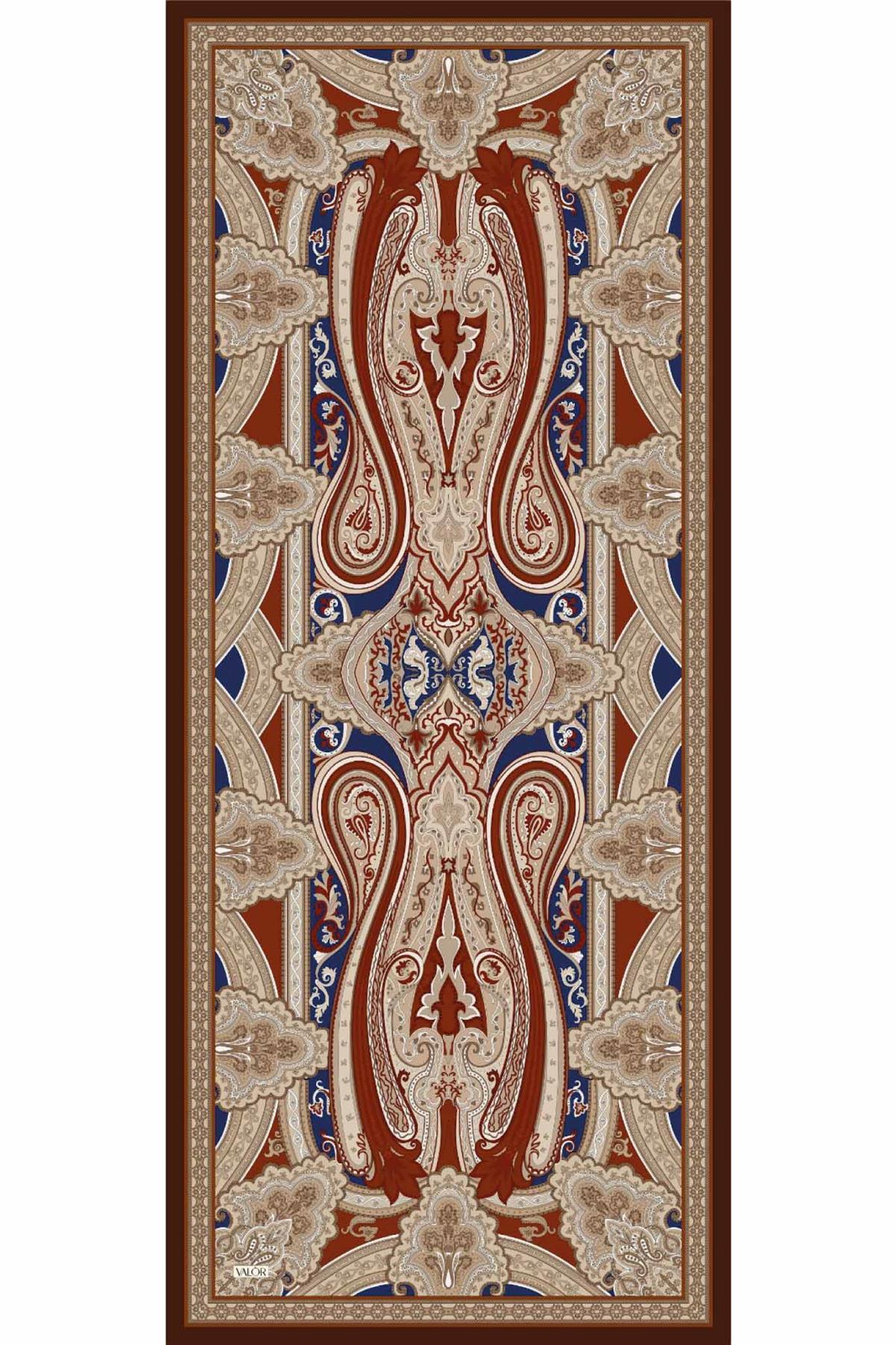 Valor Scarf Vintage Breeze Retro Desen Şal 2524-Bitter