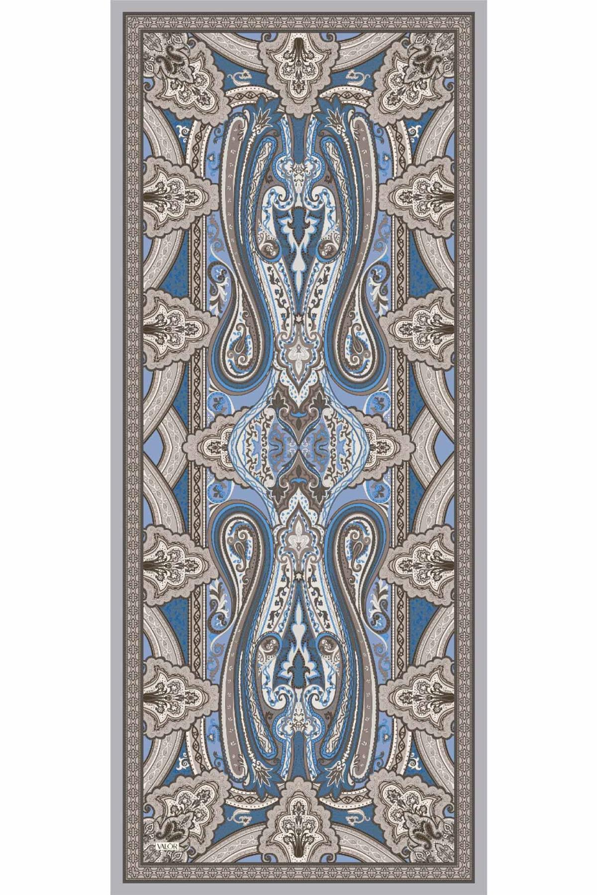 Valor Scarf Vintage Breeze Retro Desen Şal 2524-Fırtına Gri