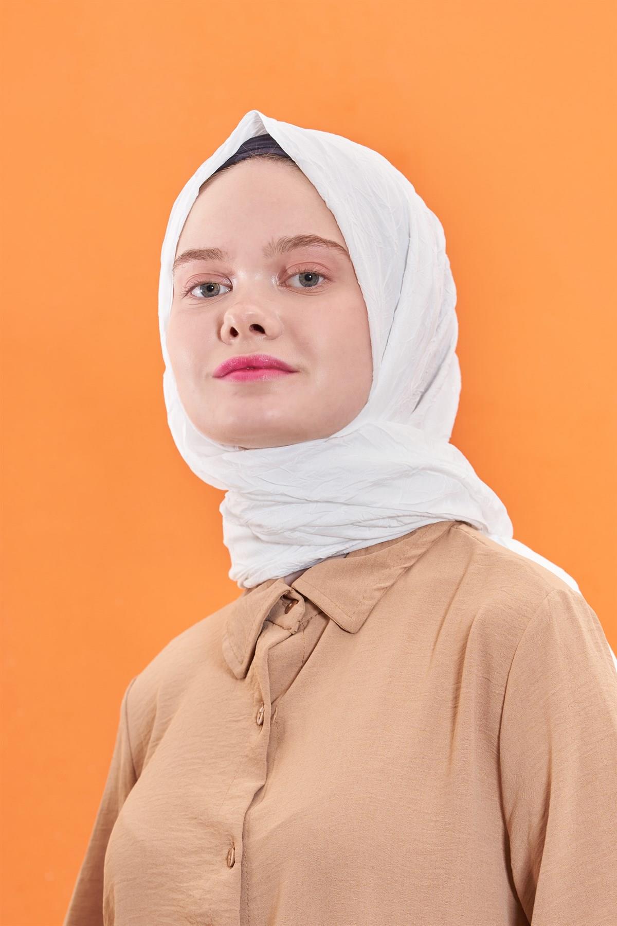 Viva Bambu Kraş (Crush) Şal 2055-Kırık Beyaz
