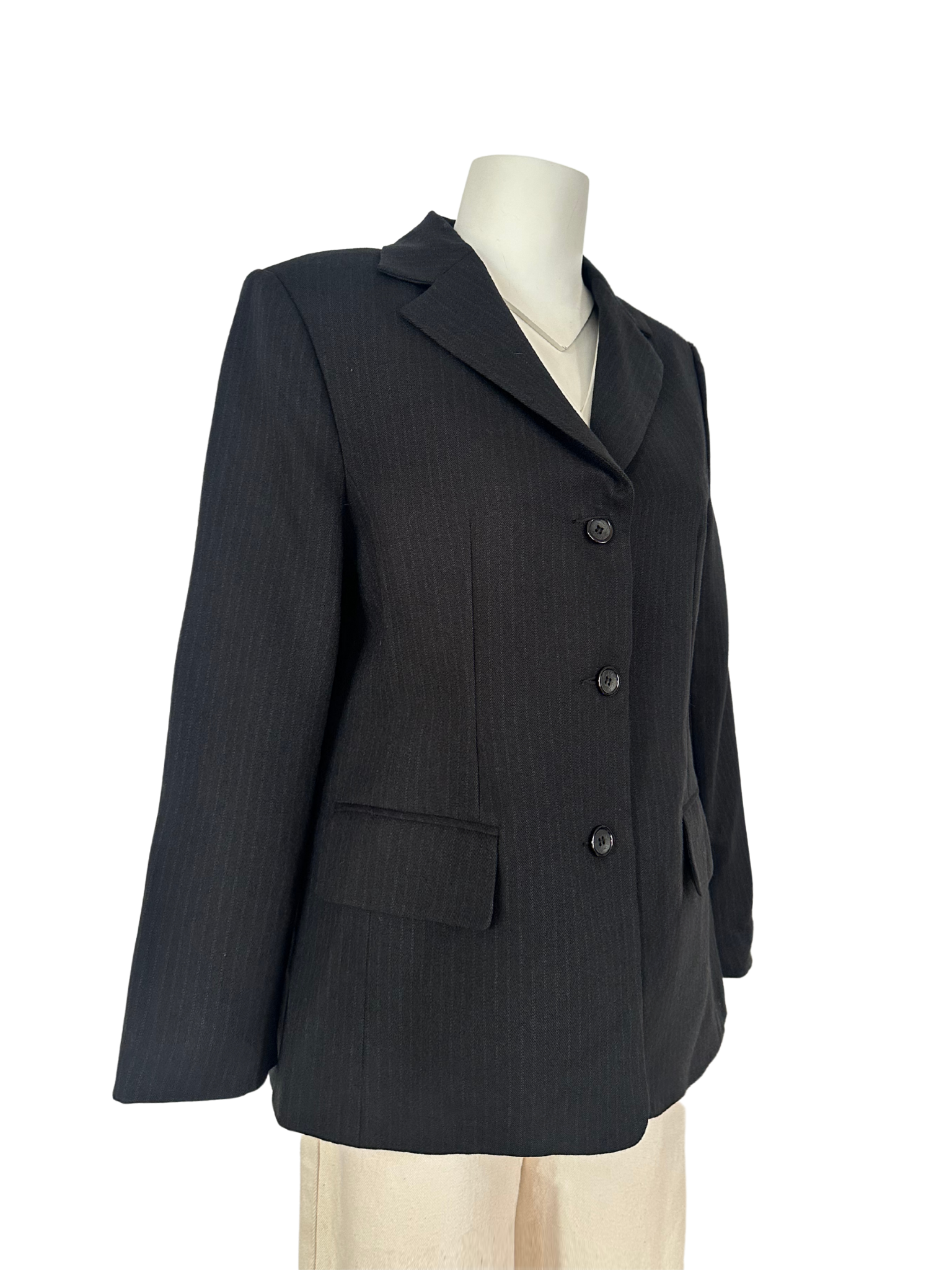 ANTRASİT İNCE ÇİZGİLİ BLAZER CEKET