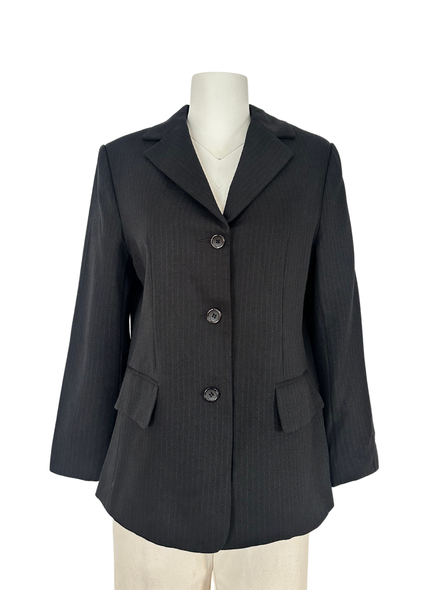 ANTRASİT İNCE ÇİZGİLİ BLAZER CEKET